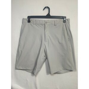 Greg Norman Mens 34 Light Gray Performance Golf Shorts Stretch Gripper Waistband